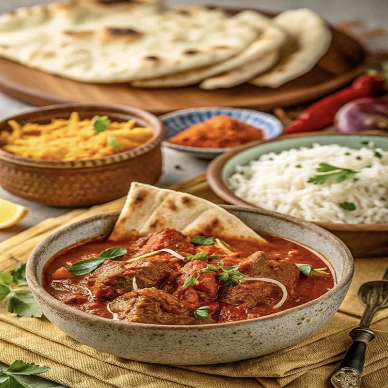 Rogan Josh & Rice - FoodiaQ