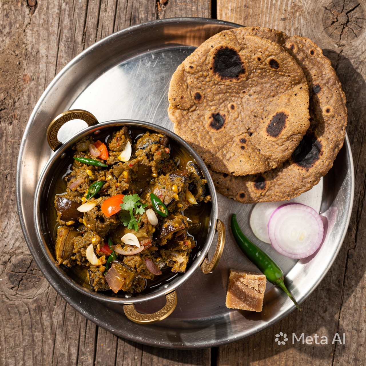 Baingan Bharta & Bajra Rotla