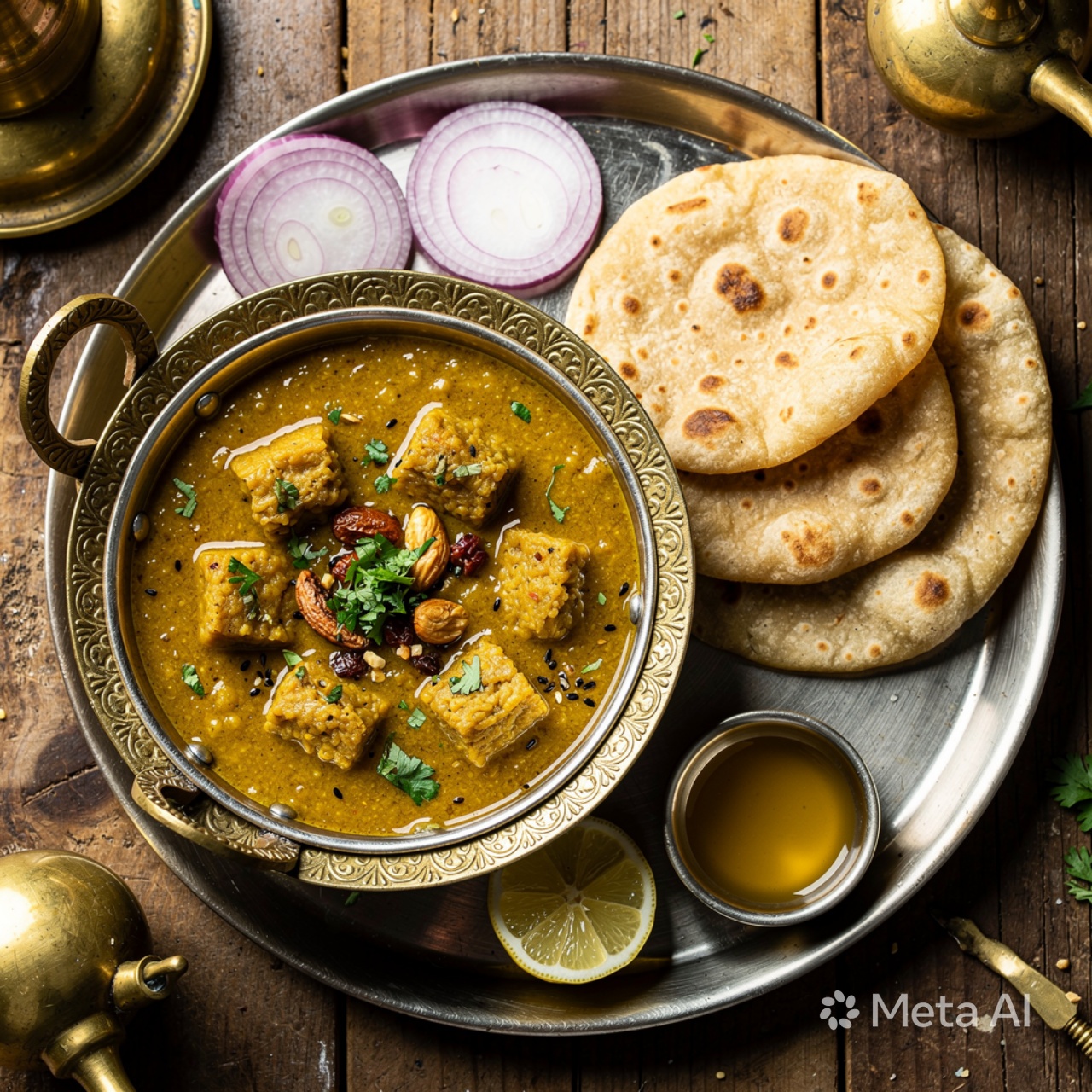 Rajwadi Kathiyawadi Dhokli & Rotis