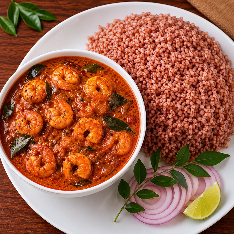 Prawns Curry & Matta Rice