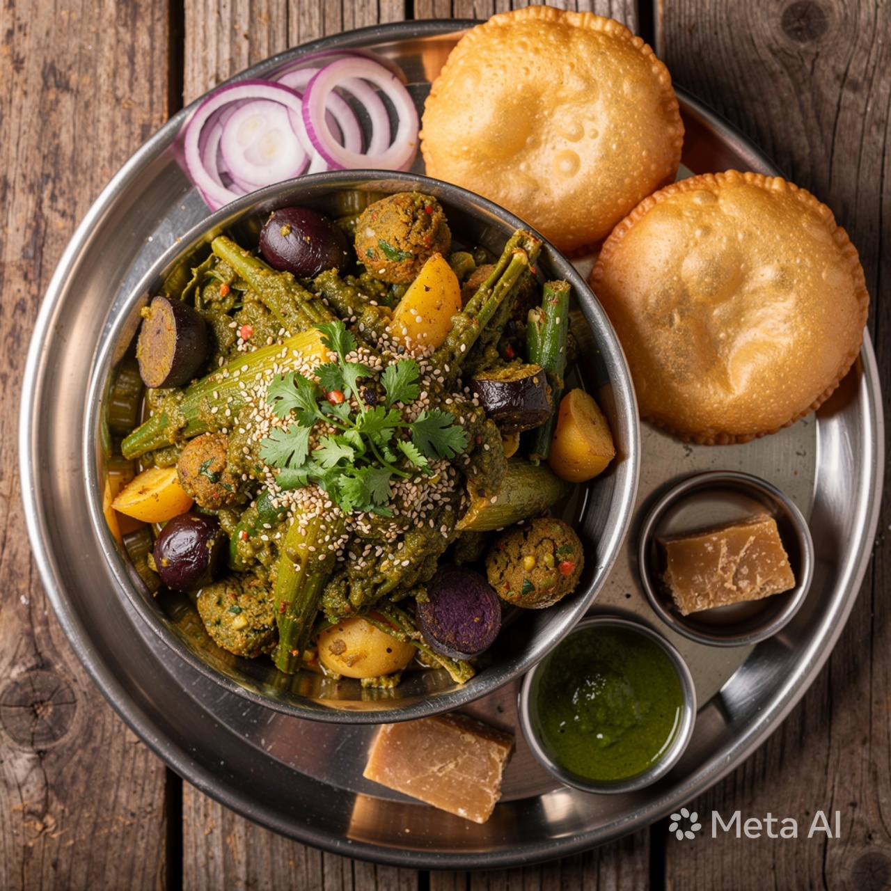 Kathiyawadi Undhiyo & Puris (Seasonal)