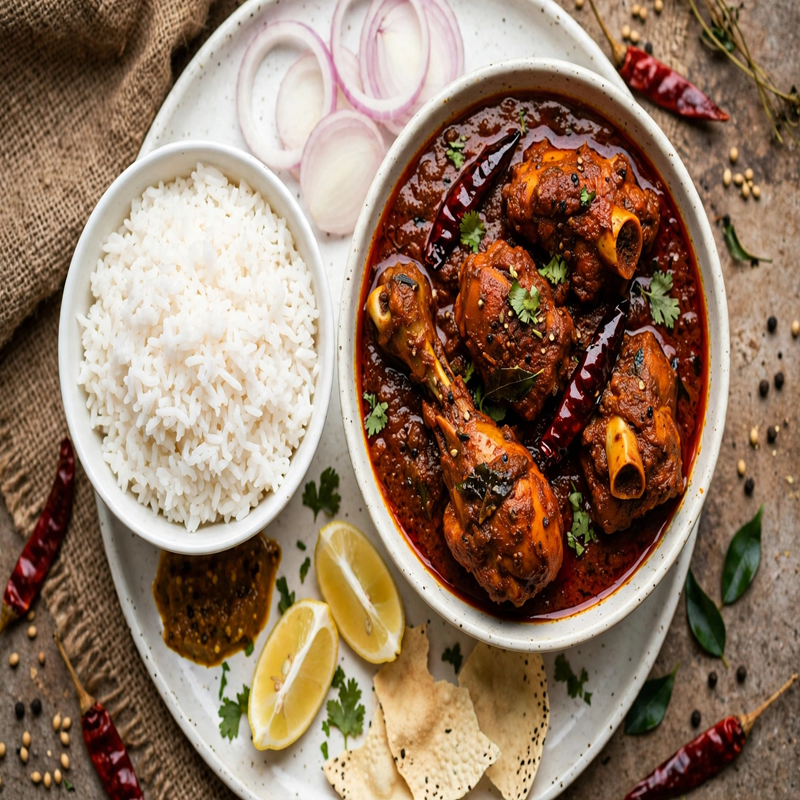 Chicken Kolhapuri & Rice