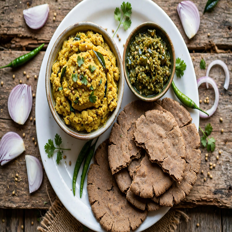 Pithla Bhakri & Thecha