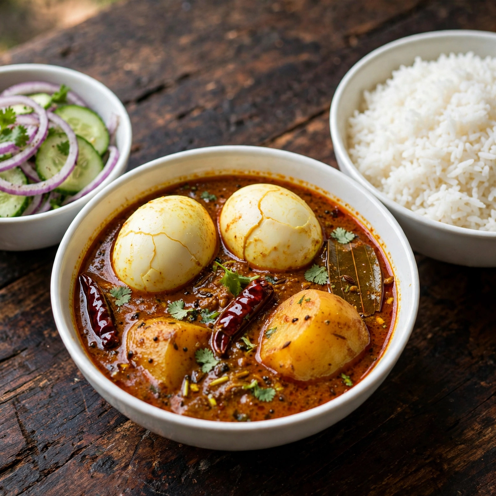 Egg Aloo Curry & Rice