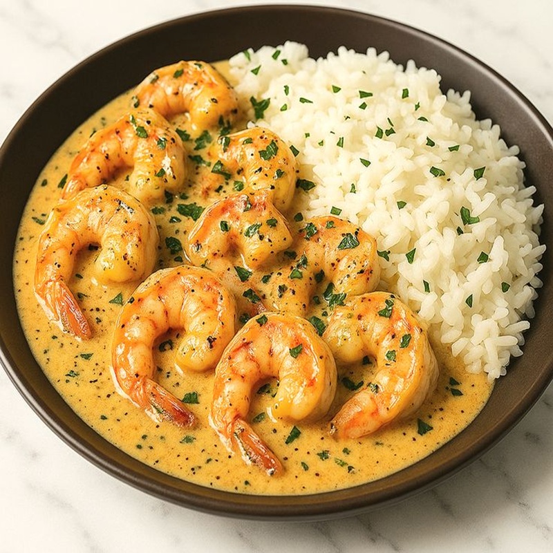 Prawn Malai Curry & Rice