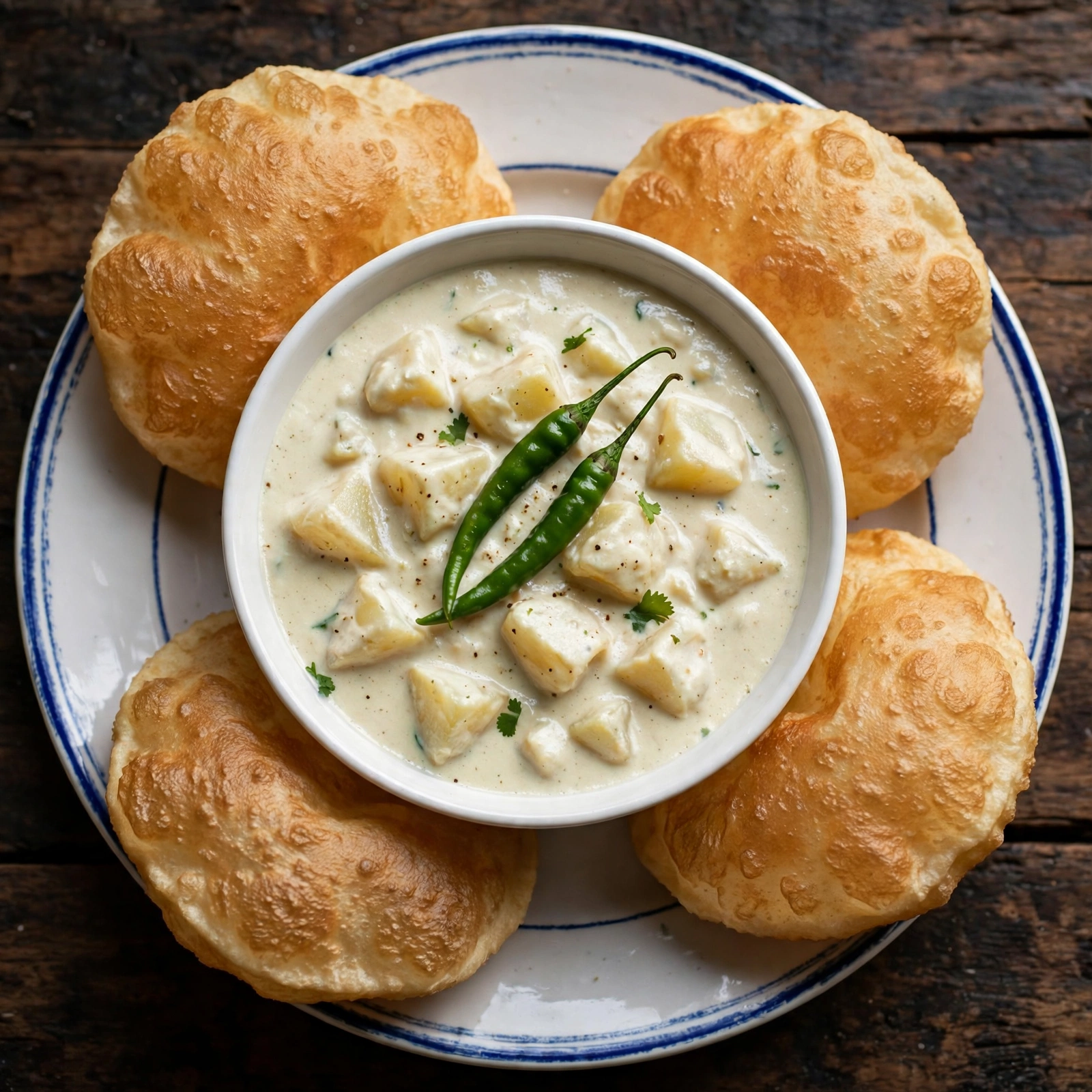 Sada Aloo Tarkari & Luchi