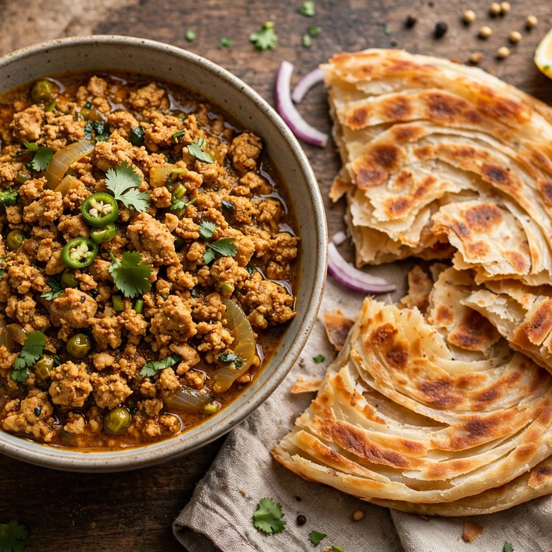 Chicken Keema & Laccha Paratha