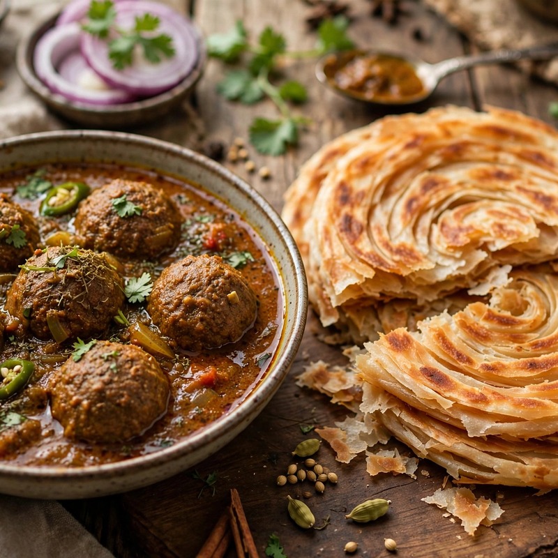 Mutton Keema Kofta & Laccha Paratha