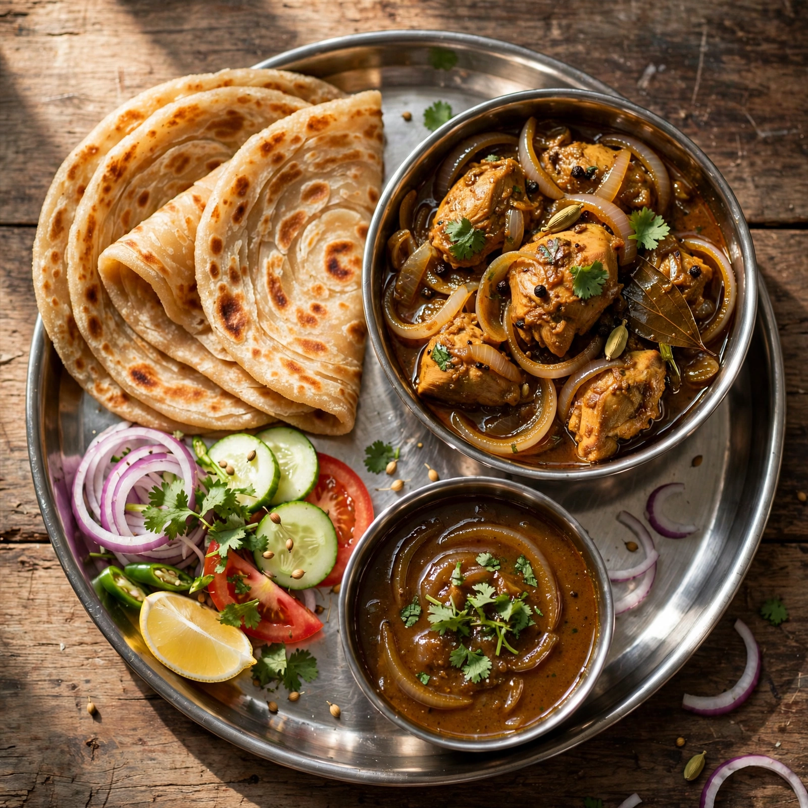 Chicken Do Pyaza & Paratha