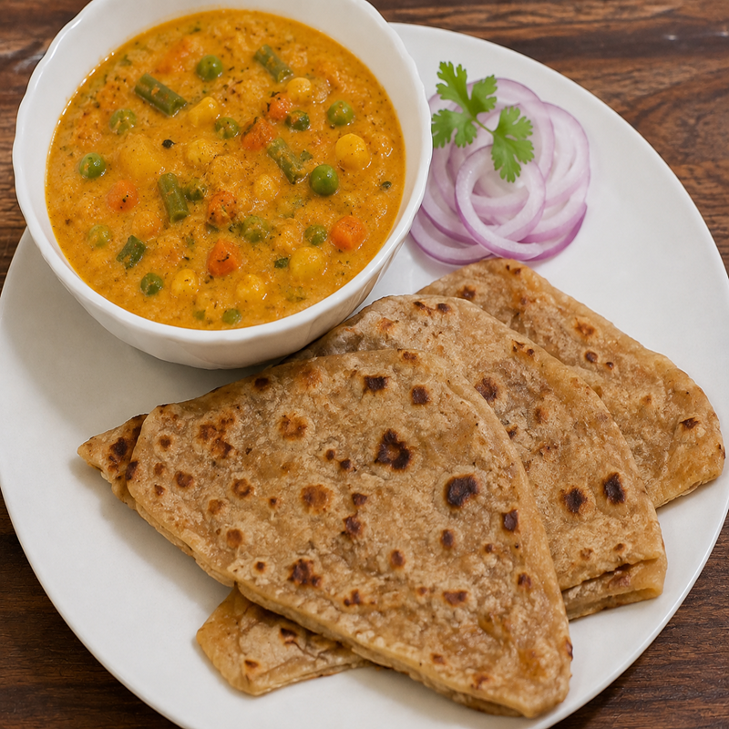 Mix Veg & Triangular Paratha