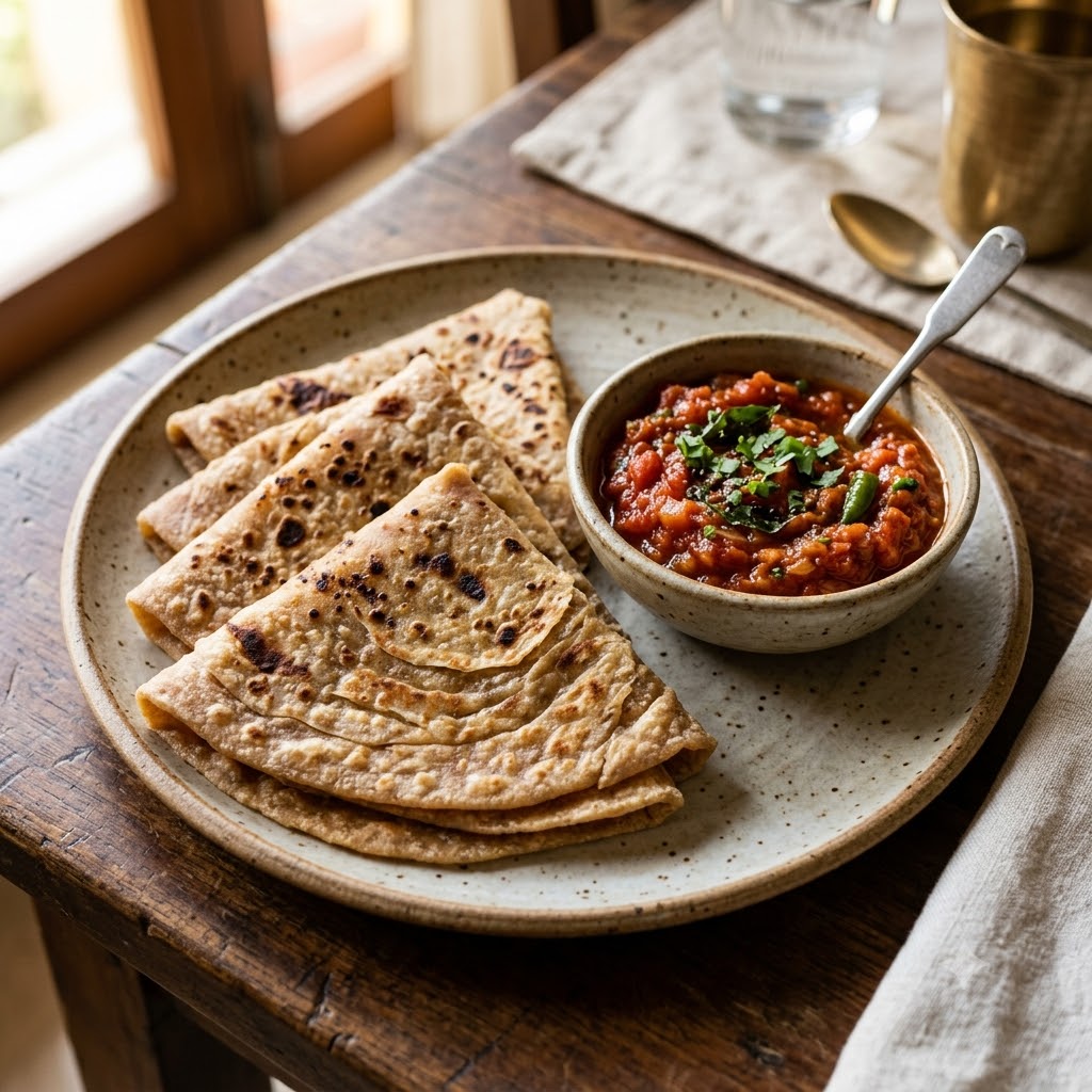 Tomato Chutney & Paratha