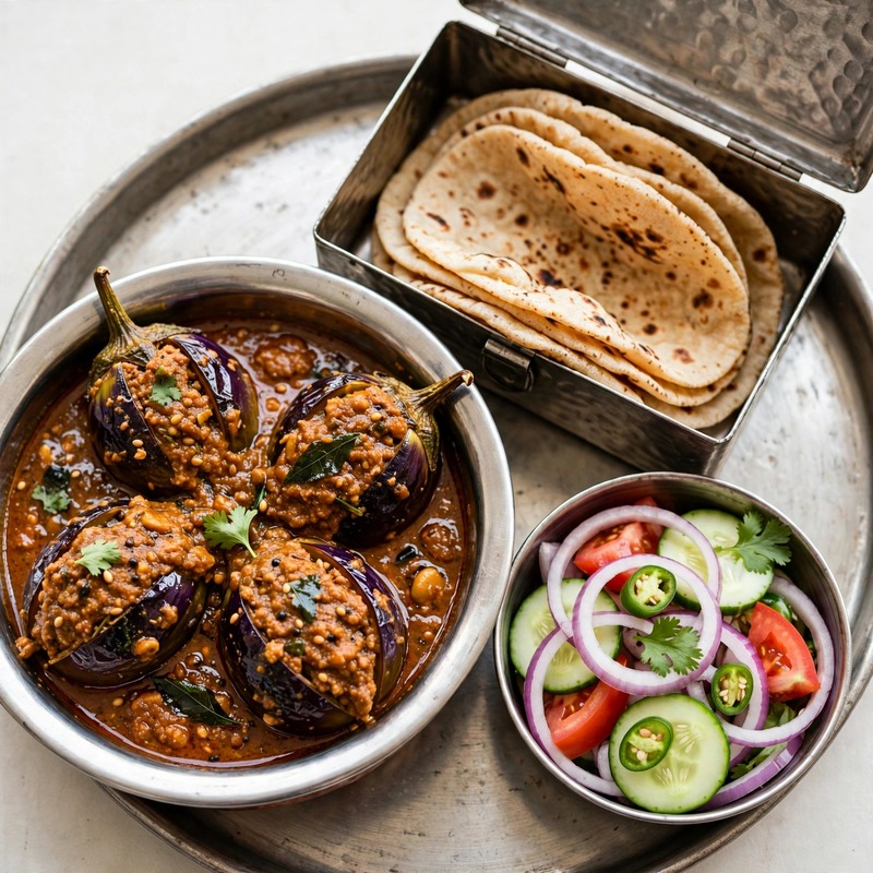 Bharwa Baingan & Roti